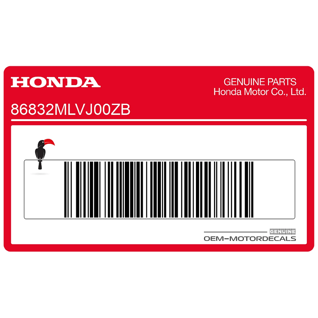 Honda CB1000F Seitenverkleidungsaufkleber linke Seite OEM 86832MLVJ00ZB
