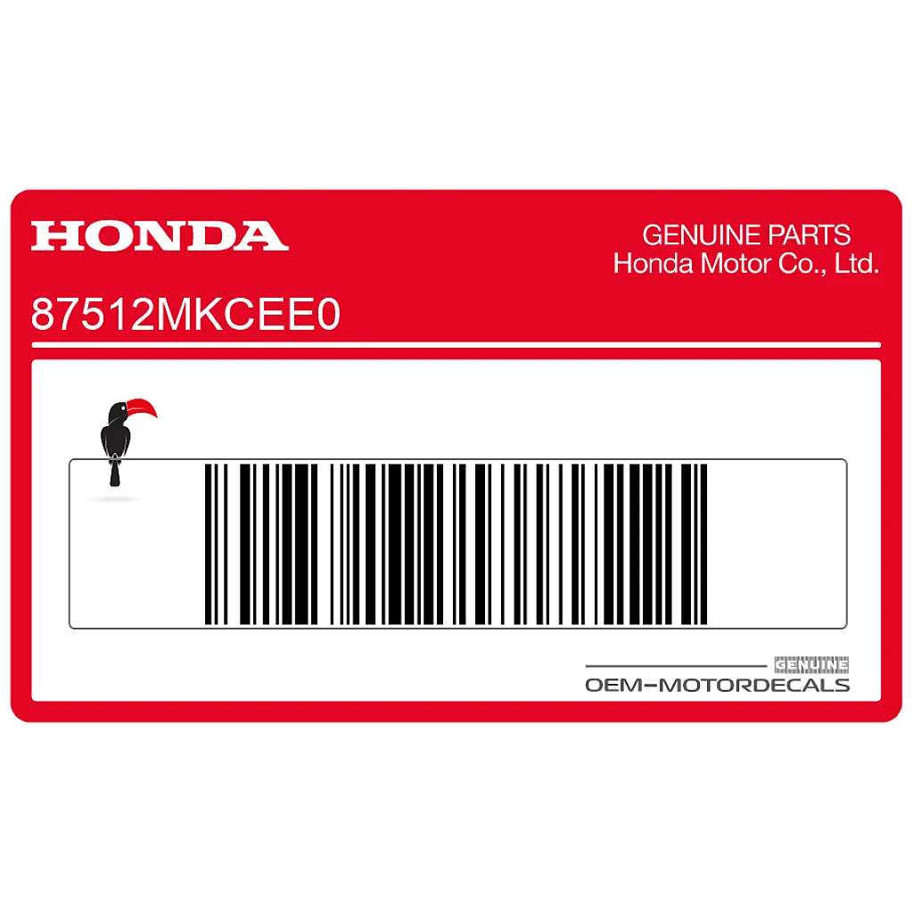 Honda GL1800 Gold Wing Rear Trunk Lid Accessories & Load Label OEM 87512MKCEE0