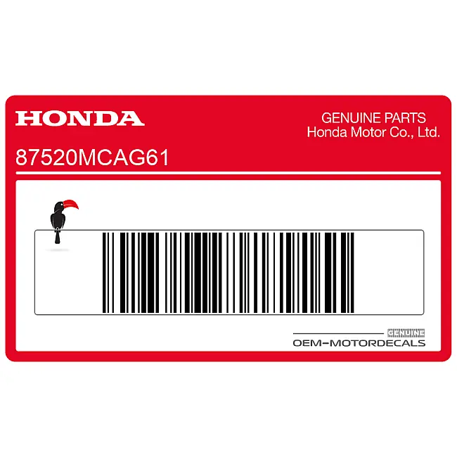 Honda GL1800 GOLD WING Reisetrek CARGO LIMIT (9.0KG) sticker OEM 87520MCAG61