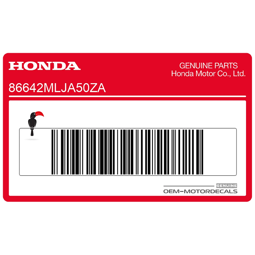 Honda GL1800 Gold Wing Left Middle Cowl Stripe Left Side OEM 86642MLJA50ZA
