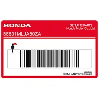 HONDA Autocollant de console centrale, côté droit 86831-MLJ-A50ZA
