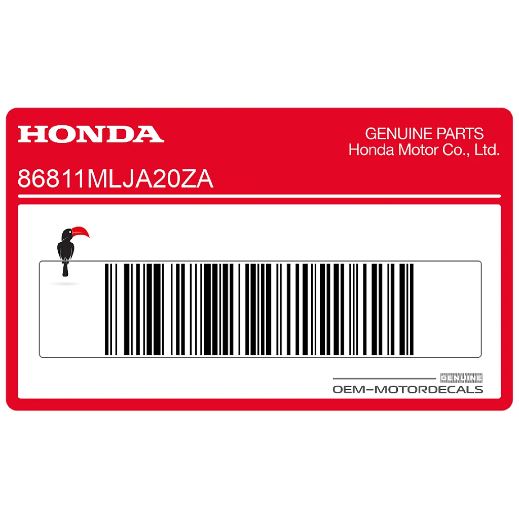 Honda GL1800 Gold Wing Adesivo Coperchio Baule Lato Destro OEM 86811MLJA20ZA