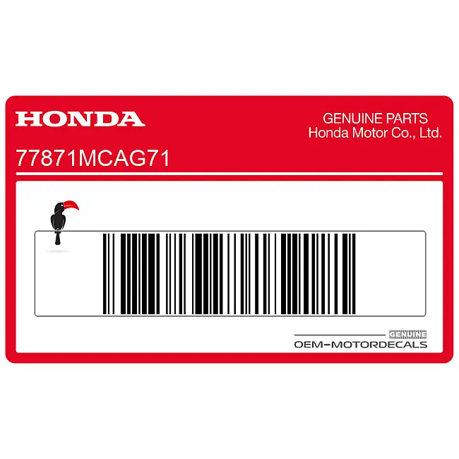 Autocollant d'avertissement pour cache airbag Honda Gold Wing OEM 77871MCAG71