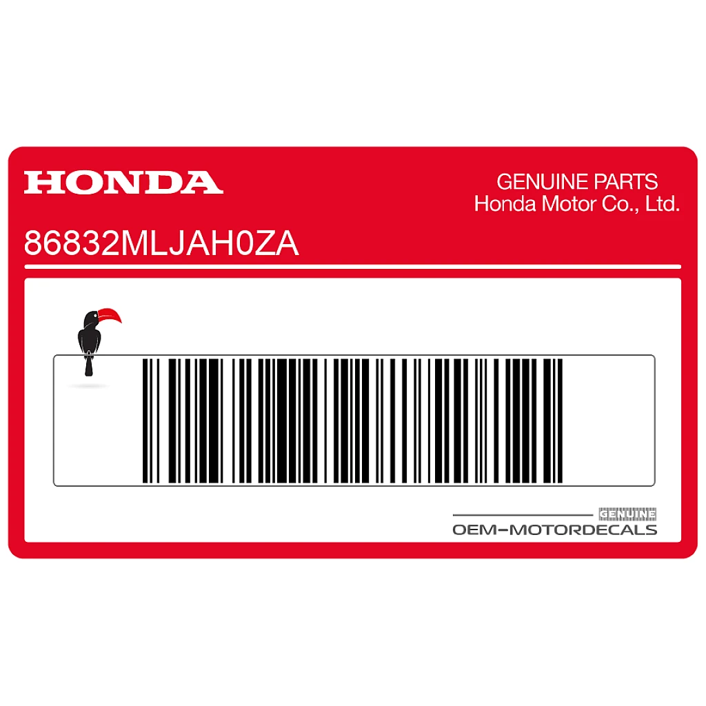 Autocollant graphique d'origine OEM Honda GL1800 Gold Wing pour carénage supérieur gauche 86832MLJAH0ZA