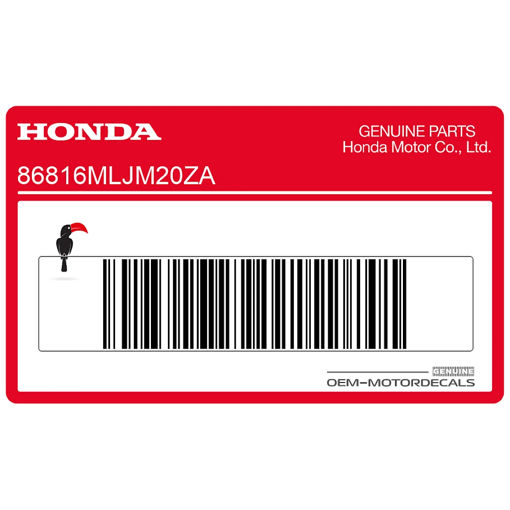 Honda GL1800 Gold Wing Adesivo Coperchio Bauletto Sinistro Lato Sinistro OEM 86816MLJM20ZA