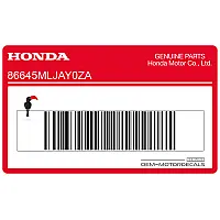 HONDA Pegatina del carenado central, lado derecho 86645-MLJ-AY0ZA