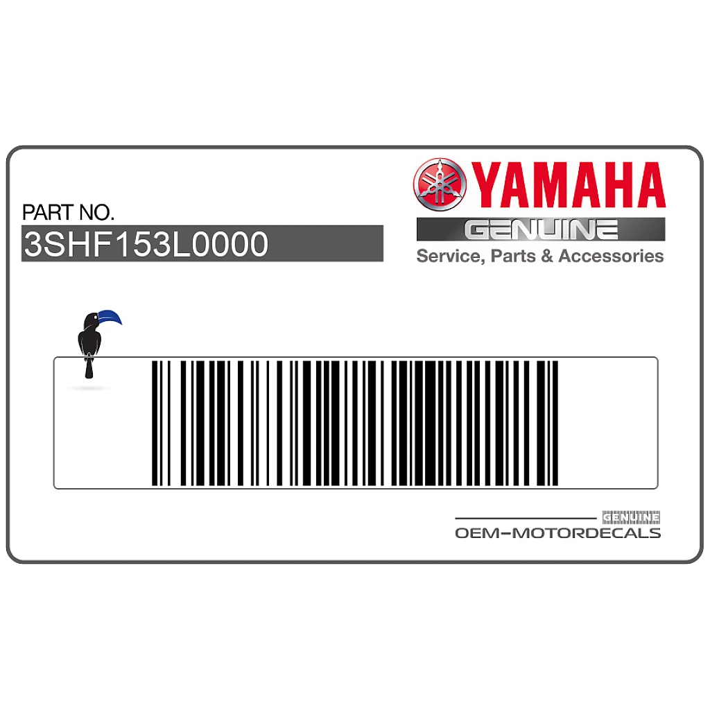 Yamaha TDR125 Naklejka na lewą owiewkę Lewa Strona OEM 3SHF153L0000 Oryginalna Fabryczna Winylowa Naklejka