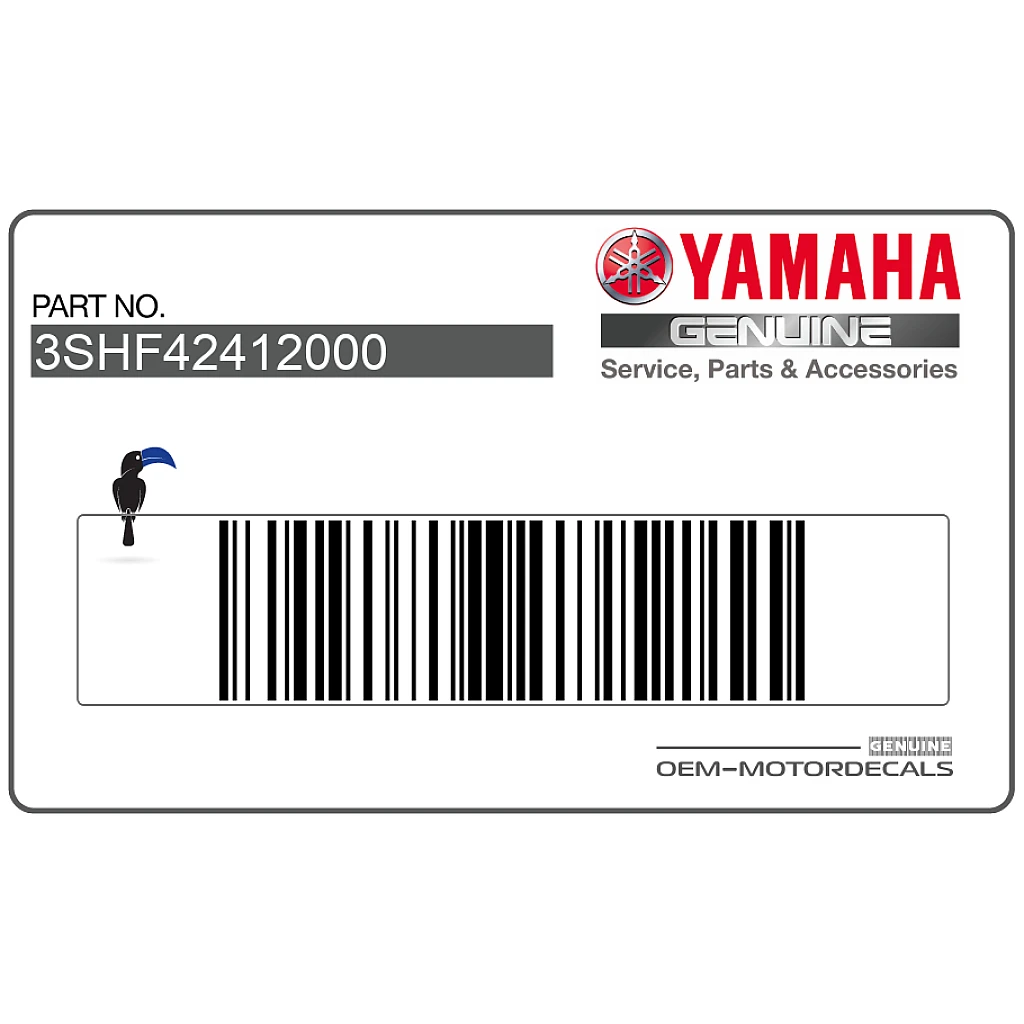 Yamaha TDR125 Adesivo Carenatura U.D. SX ROSSA Lato Sinistro OEM 3SHF42412000