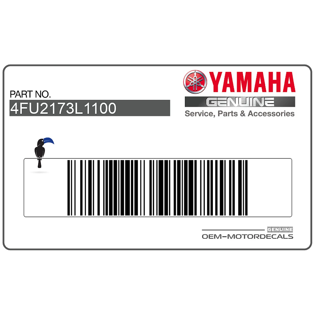 Yamaha TDR125 Left Fairing Graphic Set Left Side OEM 4FU2173L1100 Factory Decal for Side Shroud