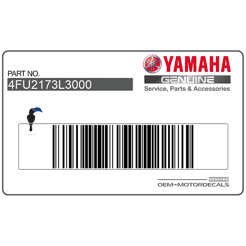 Yamaha TDR125 Juego de pegatinas carenado izquierdo 1 OEM 4FU2173L3000 Adhesivo genuino de fábrica