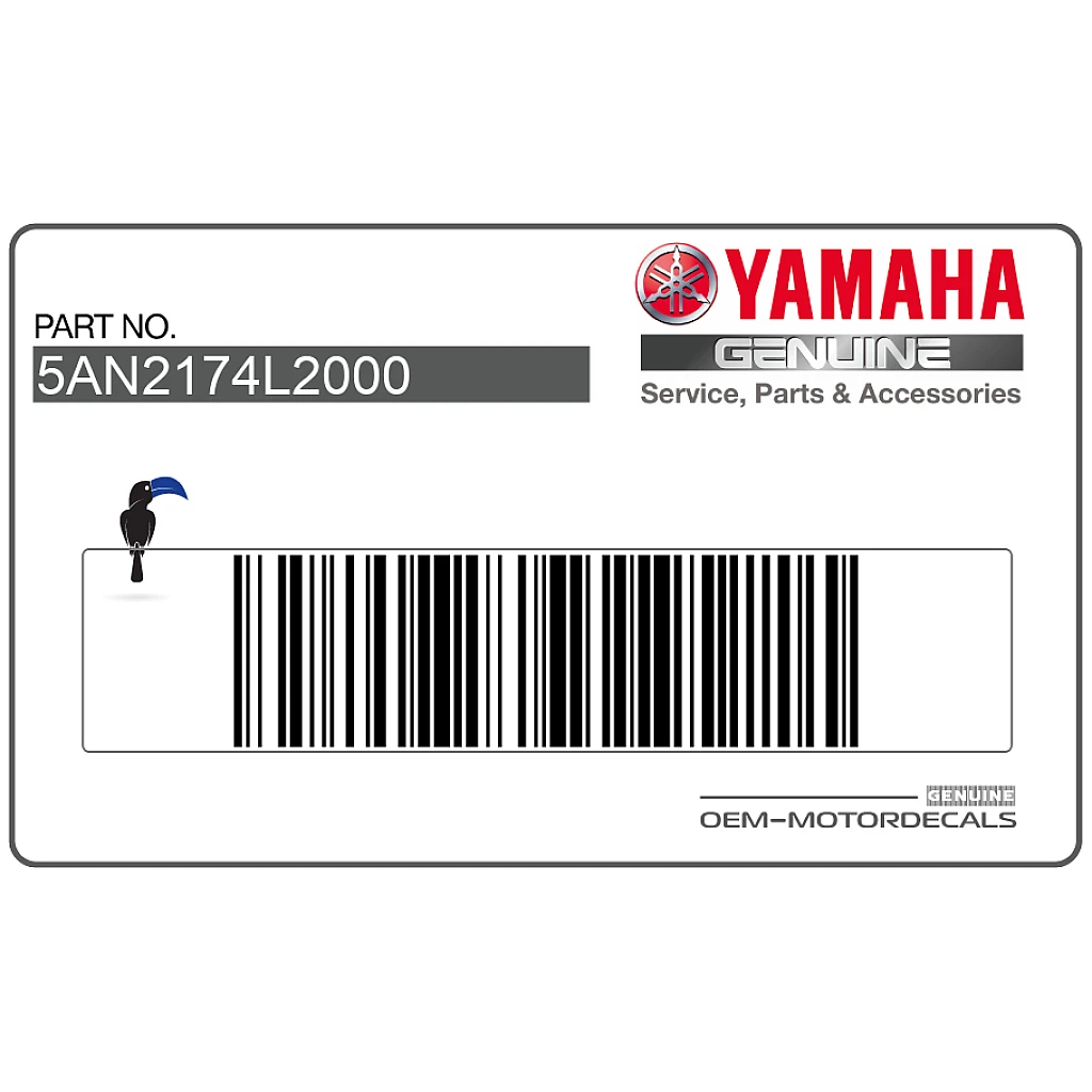 Yamaha TDR125 Seitenverkleidungsaufkleber rechte Seite OEM 5AN2174L2000