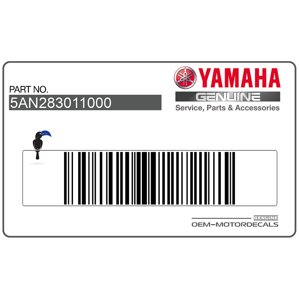 Yamaha TDR125 Zestaw naklejek na dolną owiewkę lewa strona OEM 5AN283011000
