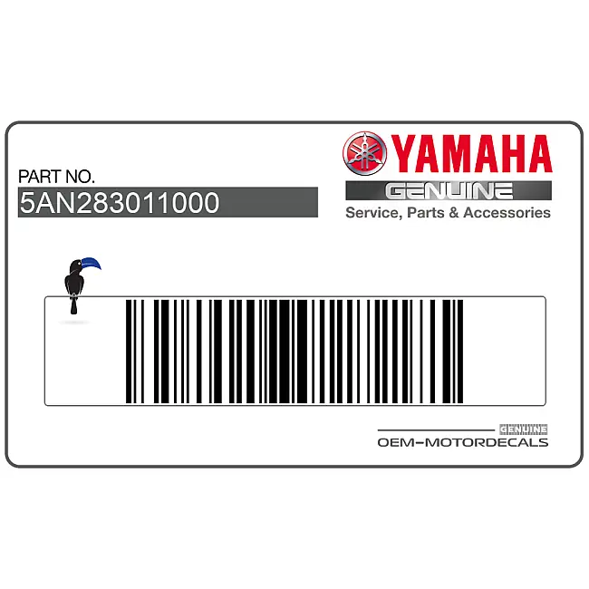 Jeu d'autocollants Yamaha TDR125 pour carénage inférieur côté gauche OEM 5AN283011000