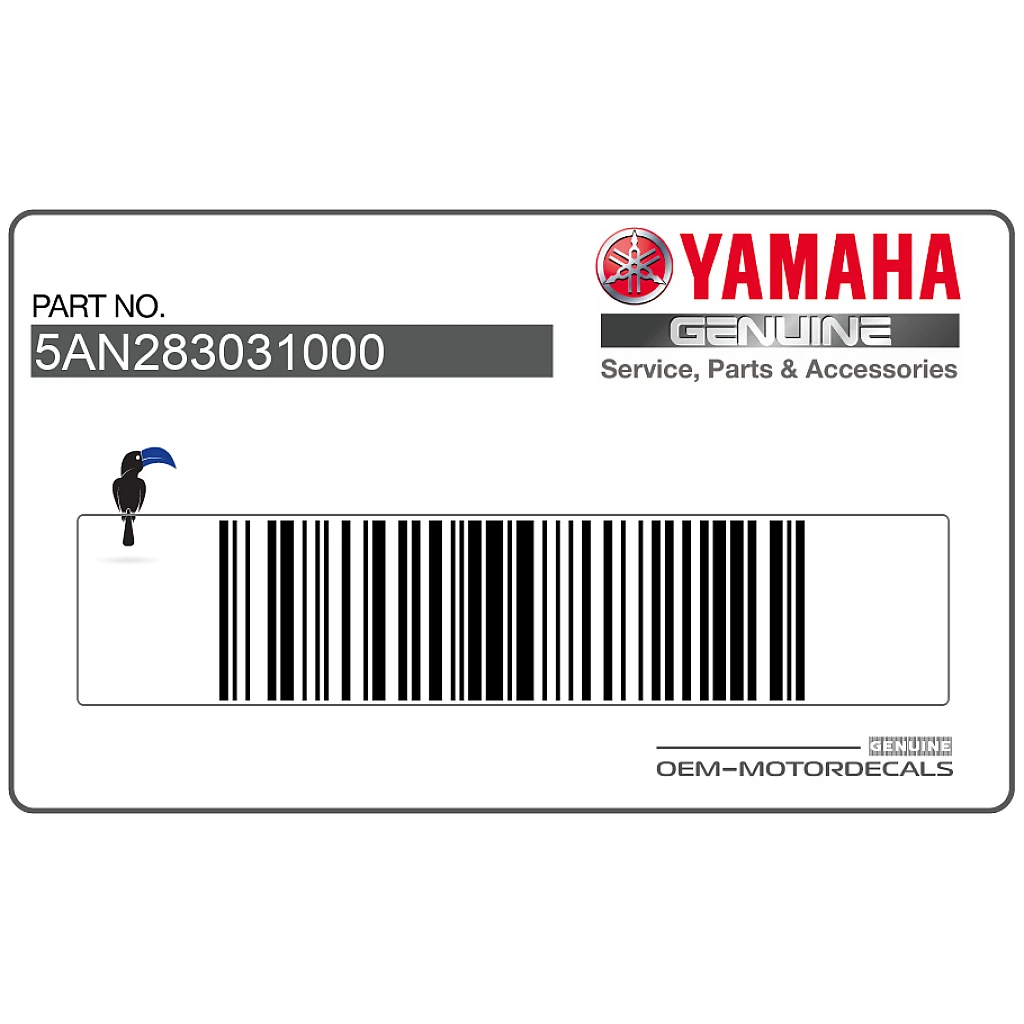 Yamaha TDR125 Dolna owiewka zestaw naklejek prawa strona OEM 5AN283031000 Oryginalna fabryczna naklejka