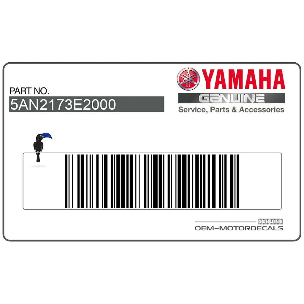 Pegatina Tapa Lateral Yamaha TDR125 Lado Izquierdo OEM 5AN2173E2000 Auténtico Adhesivo de Fábrica