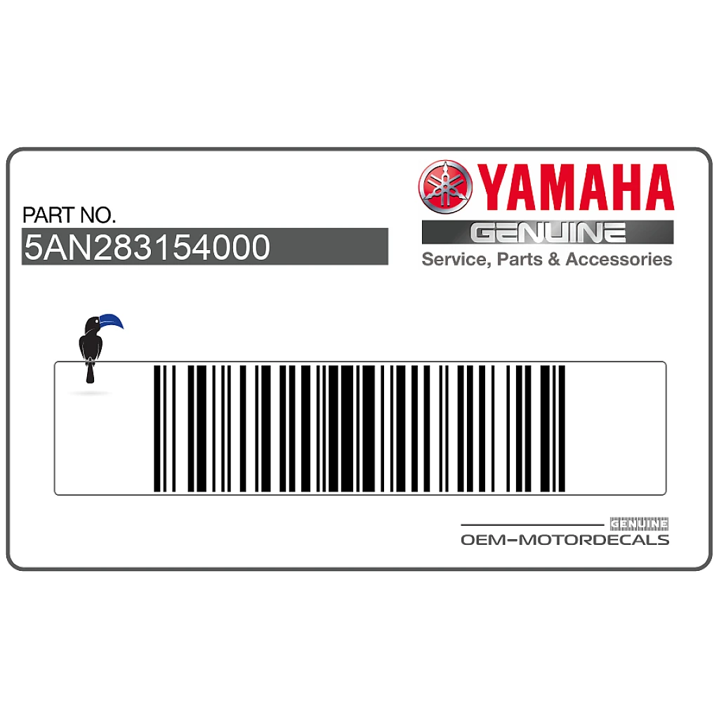 Yamaha TDR125 Seitenverkleidungs-Emblem 5AN283154000 Original Fabrik-Grafik für Verkleidungsteil