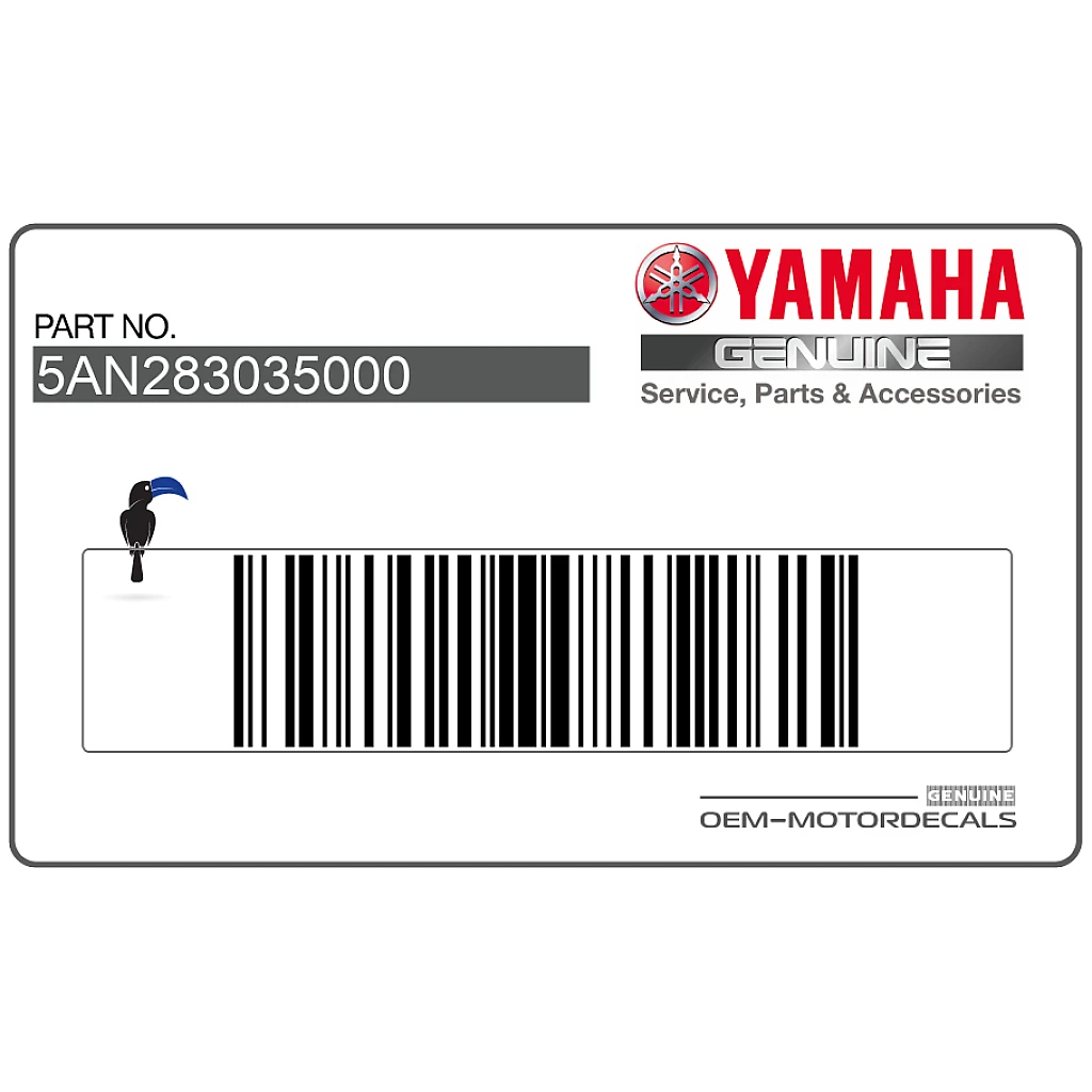 Yamaha TDR125 Juego de pegatinas para carenado inferior derecho OEM 5AN283035000