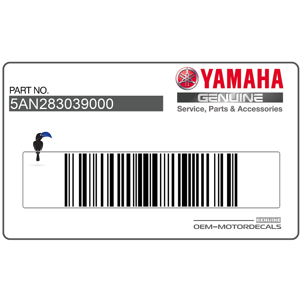 Yamaha TDR125 Originele Onderkuip Sticker Set Rechterkant OEM Onderdeel 5AN283039000 Authentieke Fabriekssticker