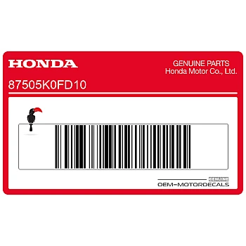 Tire information label, right side