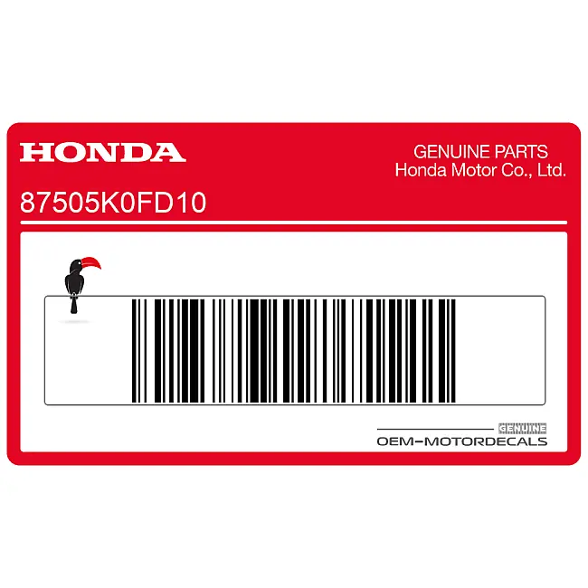 Honda Monkey Autocollant d'information des pneus Graphic côté droit OEM 87505K0FD10 autocollant d'usine