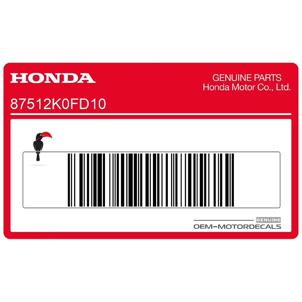 Honda Monkey Accessories and Load Warning Label OEM 87512K0FD10