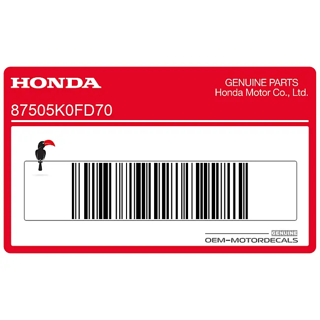 Honda Monkey Naklejka informacyjna na wahacz – opona i łańcuch napędowy OEM 87505K0FD70