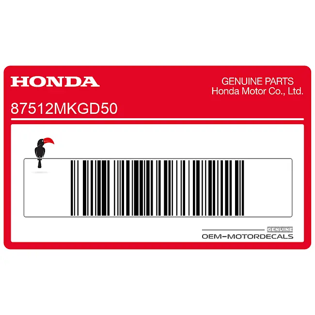 Honda CMX500 Rebel Accessoires & Laadwaarschuwing sticker OEM 87512MKGD50