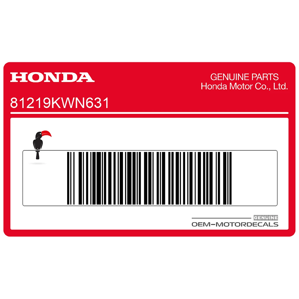 Naklejka ostrzegawcza Honda PCX125 OGRANICZENIE ŁADUNKU dla obszaru bagażowego OEM 81219KWN631