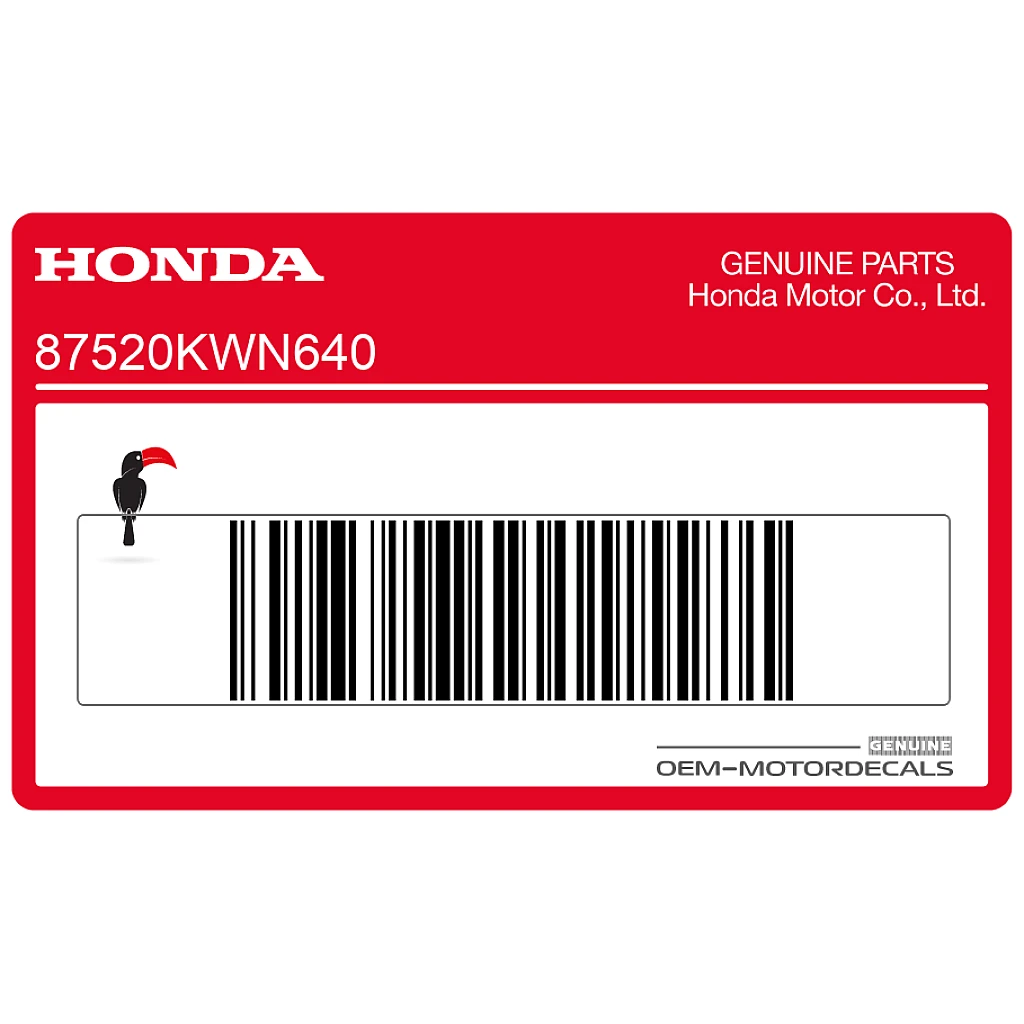 Honda PCX125 Autocollant de sécurité antivol OEM 87520KWN640