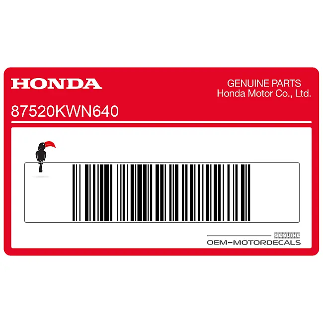 Honda PCX125 Naklejka ostrzegawcza zabezpieczająca przed manipulacją OEM 87520KWN640