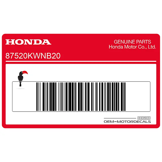 Honda PCX125 Etiqueta de advertencia a prueba de manipulaciones OEM 87520KWNB20