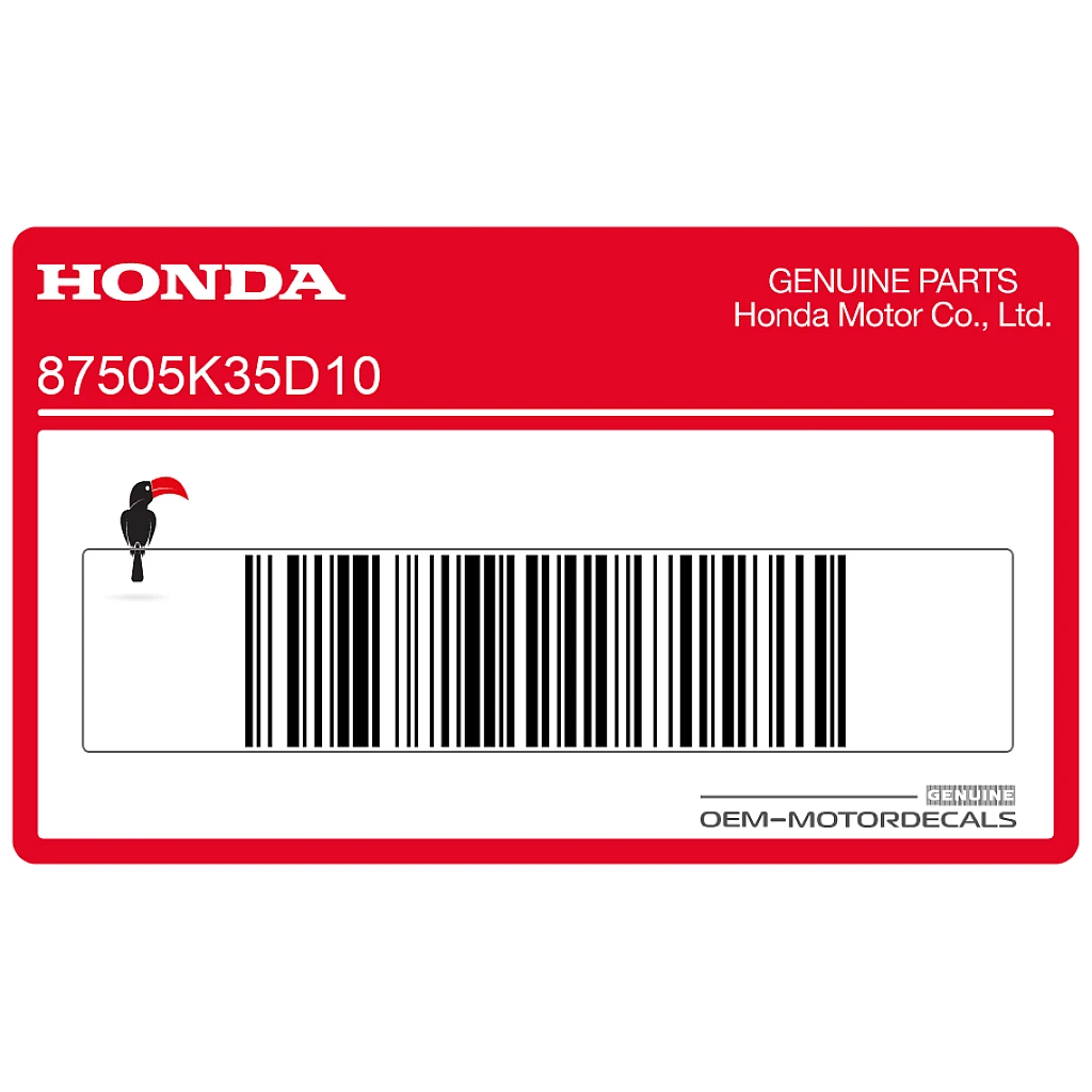 Honda PCX Under-seat Tire Information Label OEM 87505K35D10