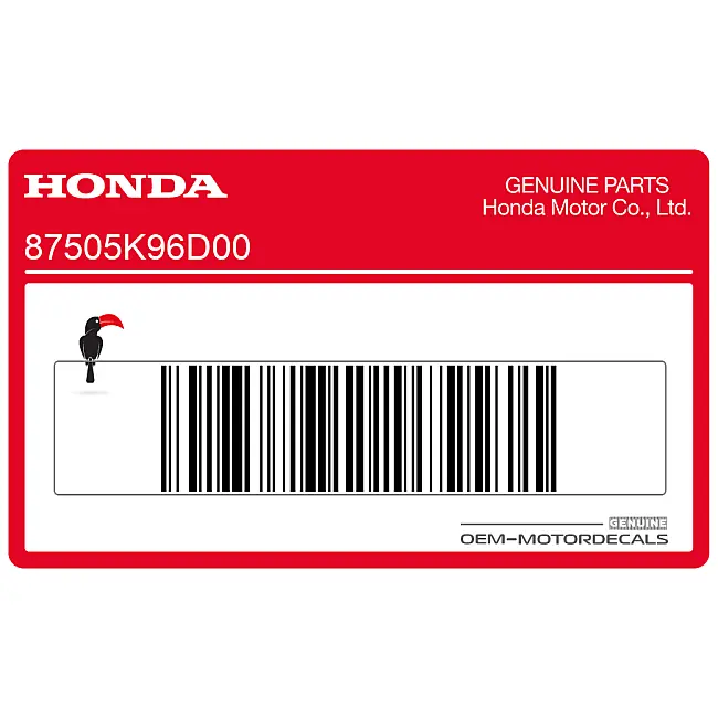 Pegatina Honda PCX125 de información de neumáticos y límite de carga debajo del asiento OEM 87505K96D00