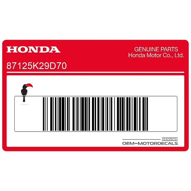 Honda PCX125 Caution Label Graphic OEM 87125K29D70