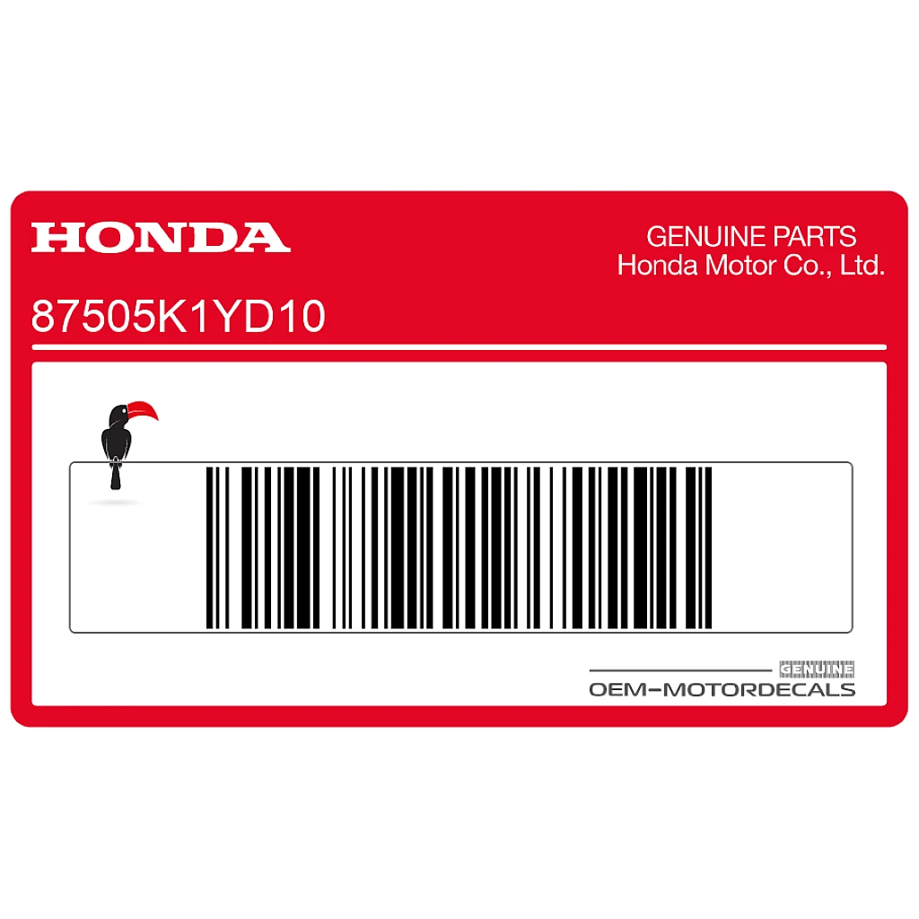 Honda PCX125 Naklejka ostrzegawcza o oponach i jeździe Oryginalna fabryczna OEM 87505K1YD10
