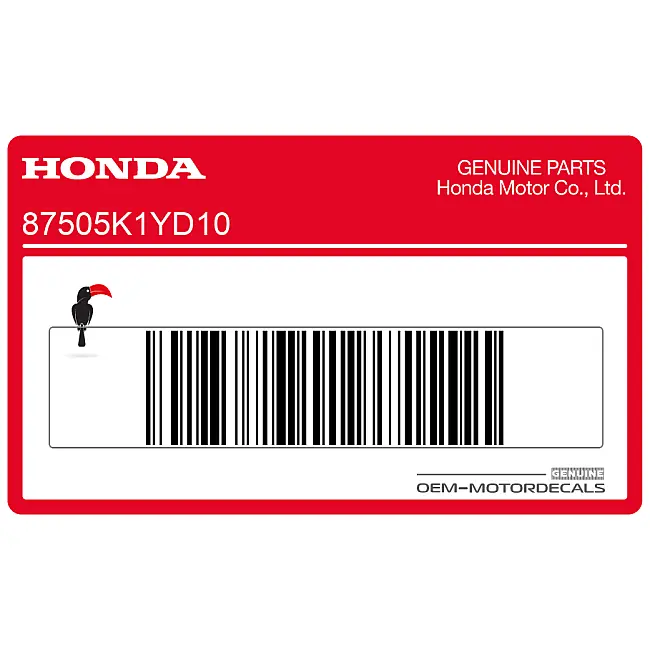 Honda PCX125 Label Waarschuwing Banden en Rij-informatie Sticker Authentiek Fabriek OEM 87505K1YD10