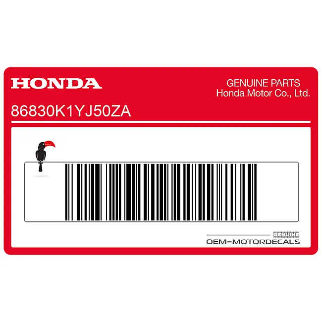 Emblema Honda PCX125 carenatura laterale OEM 86830K1YJ50ZA. Grafica di fabbrica tagliata di precisione per carenatura laterale.