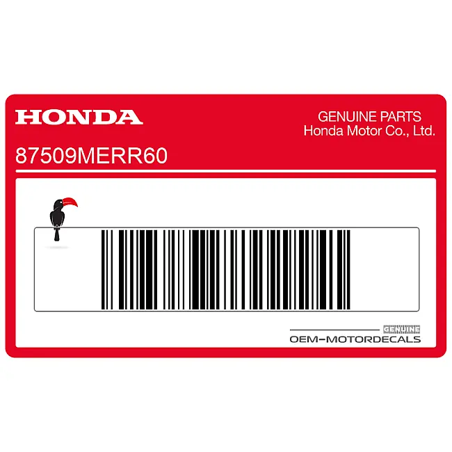 Honda CBF600N Batterijvak Waarschuwingslabel Origineel Fabrieks-OEM 87509MERR60