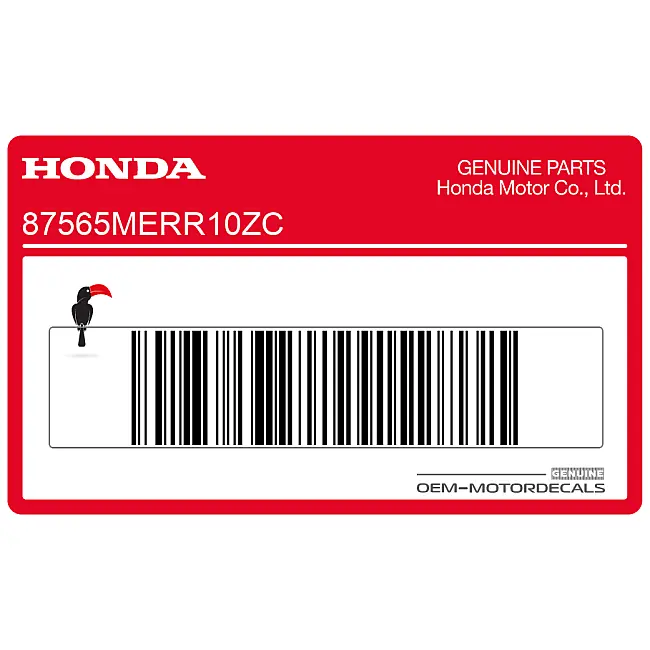 Honda CBF600N Naklejka ostrzegawcza na deskę rozdzielczą OEM 87565MERR10ZC