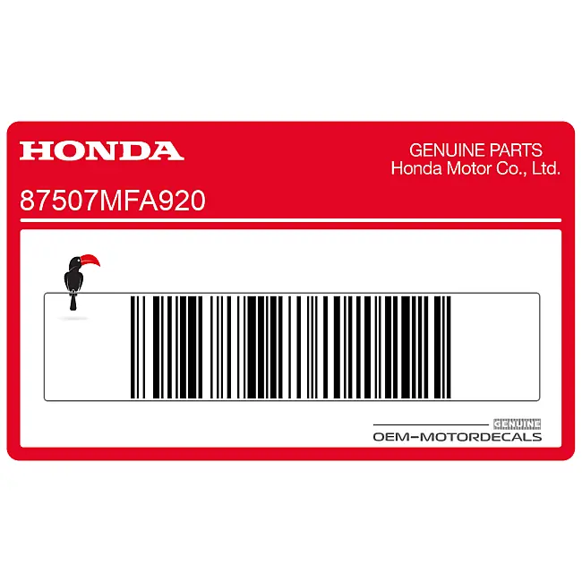 Honda CBF600N Drive Chain Label OEM 87507MFA920