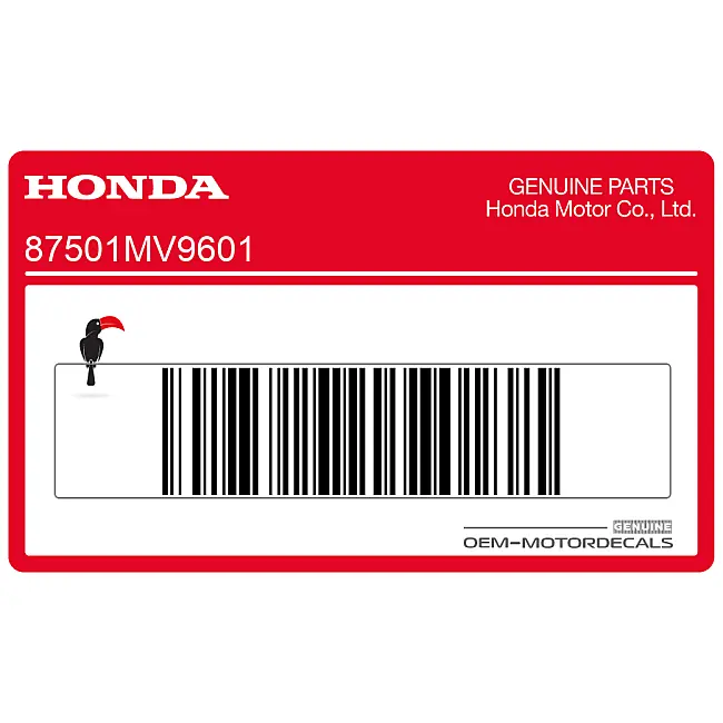 Honda CBR600F Hurricane Rahmenregistrierungsnummernschild Warnhinweis Aufkleber OEM 87501MV9601
