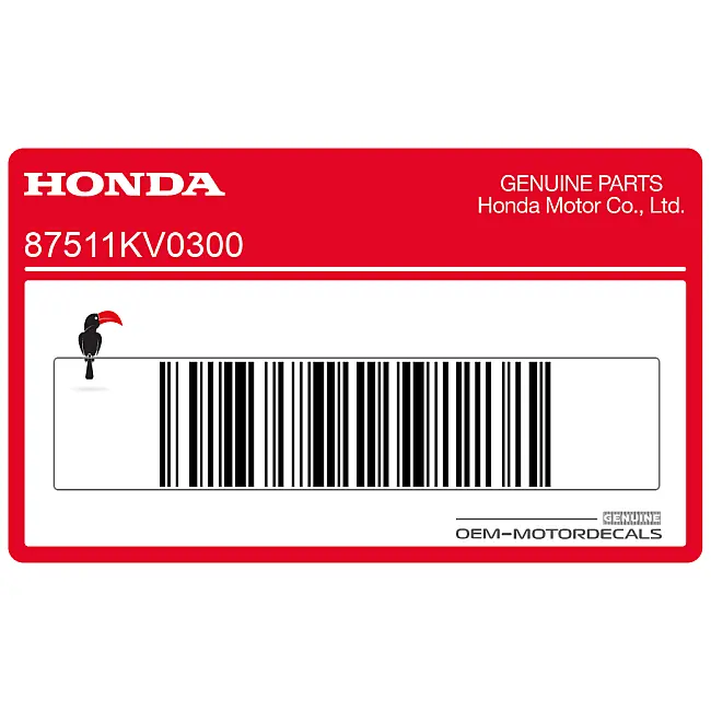 Honda CBR600F Hurricane label helmhouder linkerkant authentiek fabrieksorigineel OEM 87511KV0300