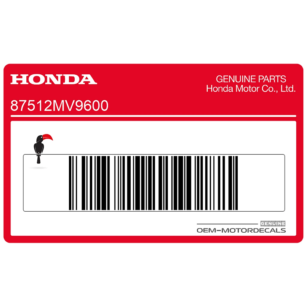 Honda CBR600F Naklejka informacyjna o akcesoriach i obciążeniu ramy OEM 87512MV9600