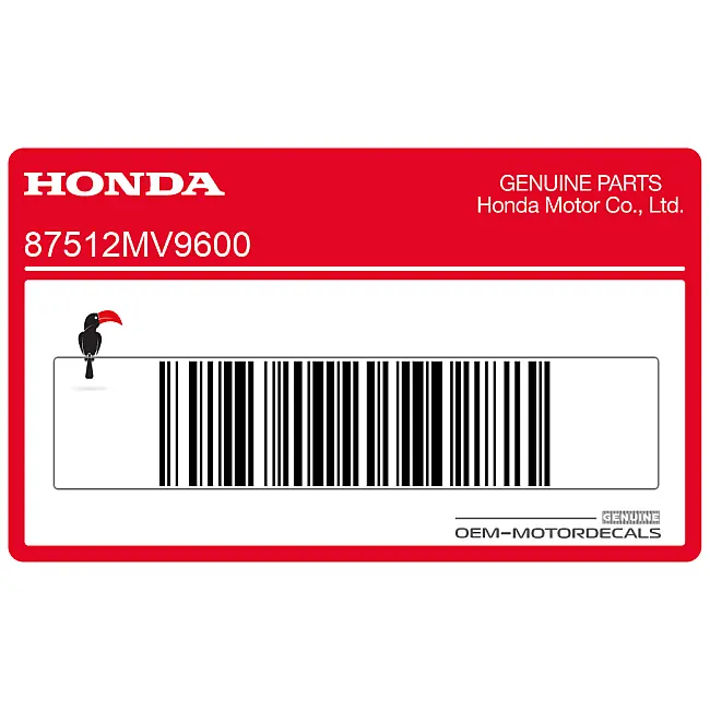 Honda CBR600F Rahmenzubehör & Lastwarnhinweis-Aufkleber OEM 87512MV9600