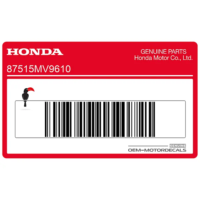 Etiqueta de advertencia para carenado Honda CBR600F Hurricane OEM 87515MV9610