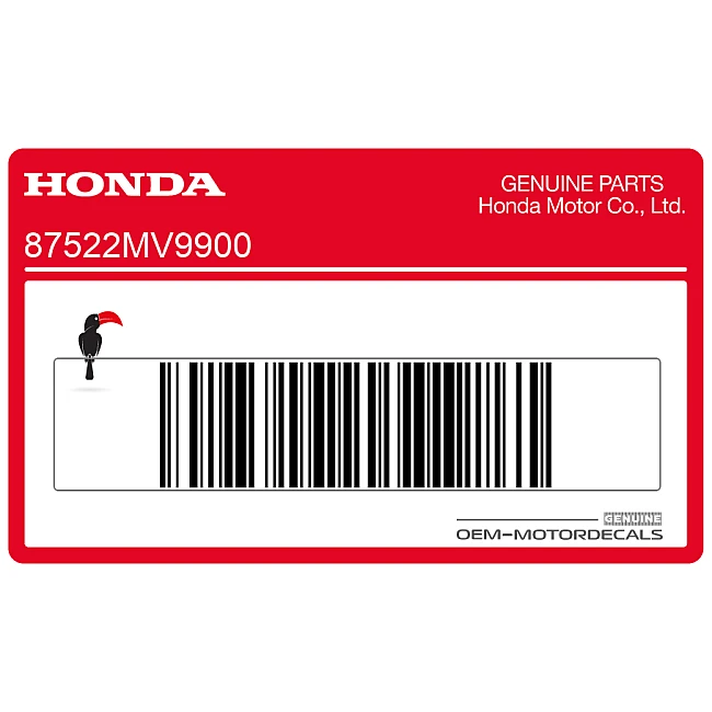 Honda CBR600F Hurricane Wind Screen Caution Label OEM 87522MV9900
