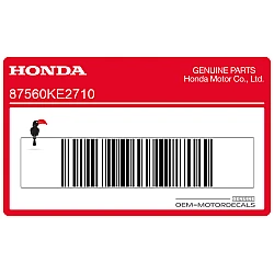 Frame caution label, left side