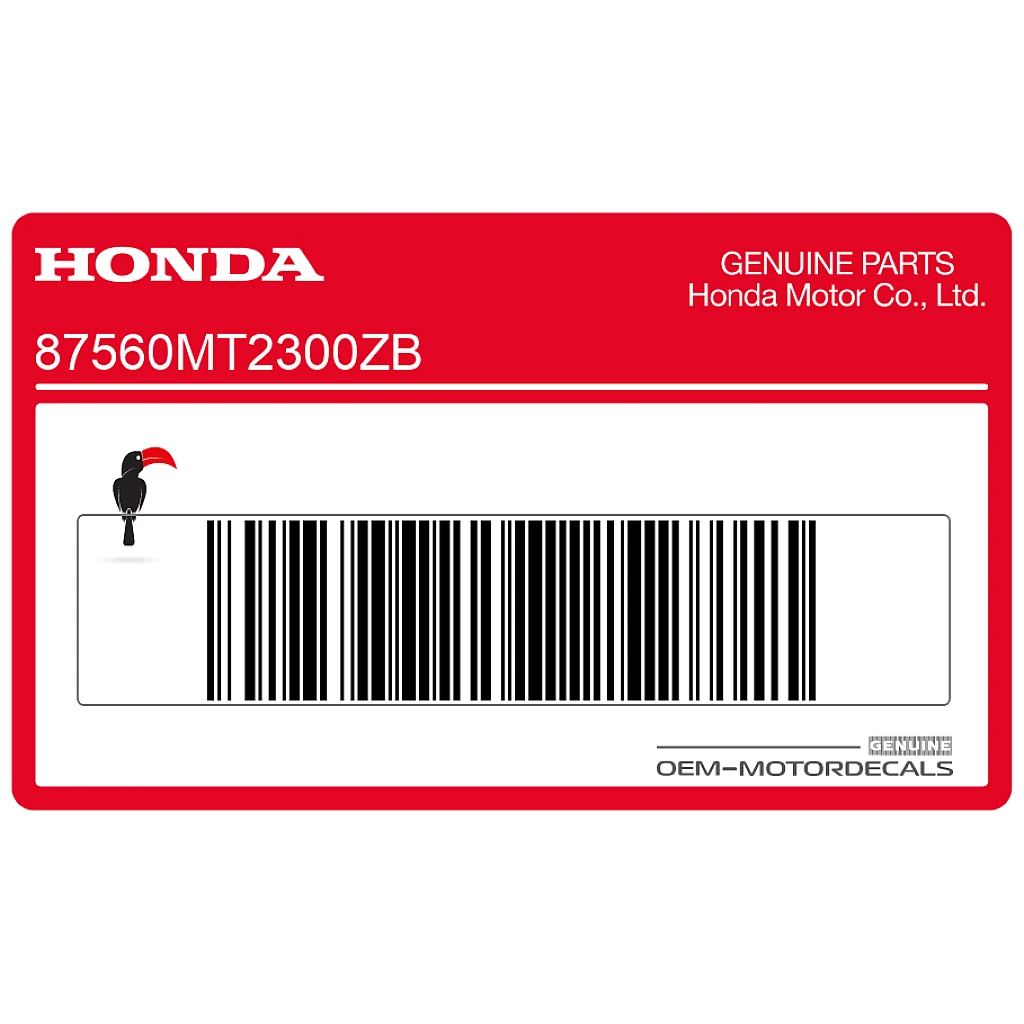 Naklejka ostrzegawcza Honda CBR600F HURRICANE na dolną owiewkę OEM 87560MT2300ZB