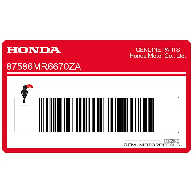 Honda CBR600F Hurricane Brandstoftank waarschuwingssticker Origineel Fabriek OEM 87586MR6670ZA