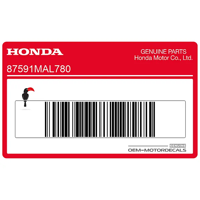 Honda CBR600F Hurricane Etichetta Telaio OEM 87591MAL780